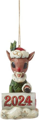 تقاليد Enesco Rudolph بواسطة Jim Shore الرنة ركوب على زلاجة 2024 زخرفة معلقة مؤرخة، 3.54 بوصة، متعددة الألوان in Saudi Arabia