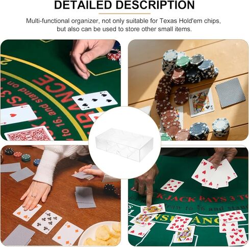 ibasenice Poker Chip Box Box Chip Box Hold'em Chip Box Acrylic Box Storage Box Four-compartment Transparent Box Rack Chip Tray Chips Poker Household Chip Case Storage Supplies Major Plastic in Saudi Arabia