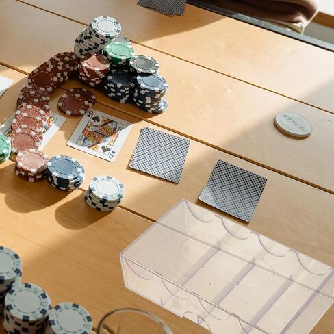 ibasenice Poker Chip Box Box Chip Box Hold'em Chip Box Acrylic Box Storage Box Four-compartment Transparent Box Rack Chip Tray Chips Poker Household Chip Case Storage Supplies Major Plastic in Saudi Arabia