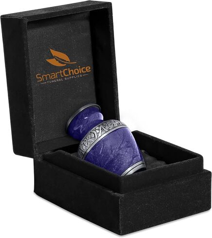 جرة حرق الجثث من سمارت تشويس للرماد البشري، مزهرية جنازة تذكارية للبالغين مع غطاء آمن، جرة للبالغين مصنوعة يدويًا باللون الأرجواني الملكي (جرة حرق الجثث التذكارية) in Kuwait