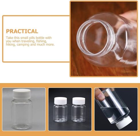 Kichvoe Plastic Containers 40pcs Empty Pill Bottles with Caps Plastic Medicine Container Clear Pill Bottle for Liquid 80ml in Saudi Arabia