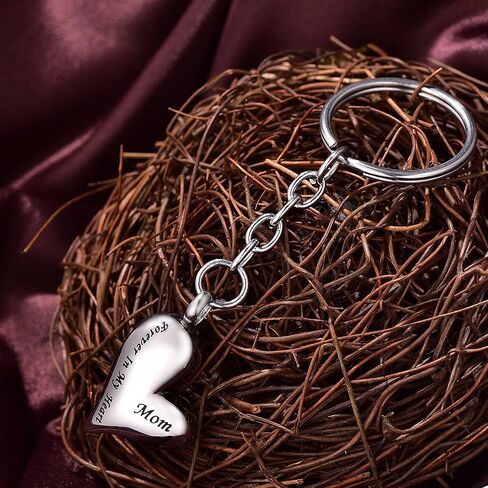 Mom Always in My Heart Cremation Jewelry Ash Memorial Keepsake Urn Pendant Keychain in Kuwait