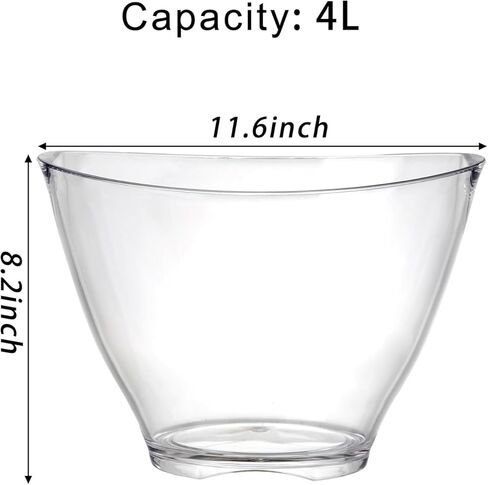 دلو ثلج من SOUJOY، دلو شمبانيا أكريليك للحفلات، حاوية تبريد ثلج بيضاوية شفافة سعة 4 لتر، حوض تخزين المشروبات للنبيذ أو المشروبات أو الويسكي أو الشمبانيا أو زجاجات البيرة in Kuwait