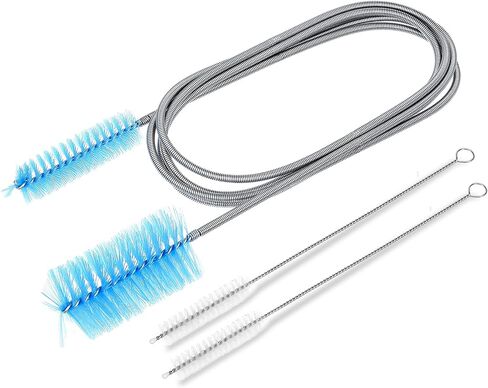 Flexible Drain Brush, 67 inch Pipe Cleaner Brush and 2PCS 8 inch Straw Cleaning Brush, Long Flexible Tube Cleaning Brush Flexible Drain Brush Tube Slim Drain Dredging Tool for Curved Pipes Slim Holes in Saudi Arabia