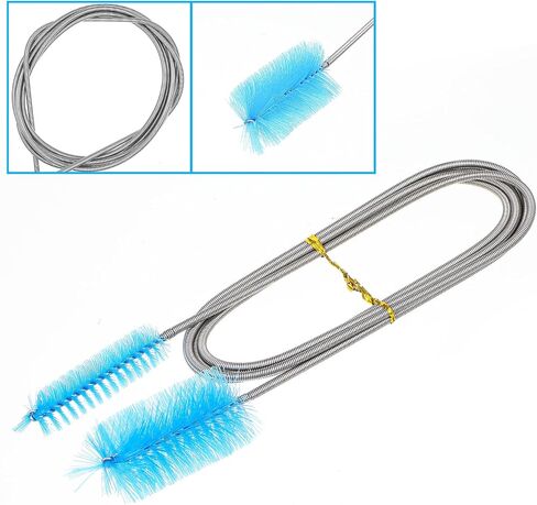 Flexible Drain Brush, 67 inch Pipe Cleaner Brush and 2PCS 8 inch Straw Cleaning Brush, Long Flexible Tube Cleaning Brush Flexible Drain Brush Tube Slim Drain Dredging Tool for Curved Pipes Slim Holes in Saudi Arabia