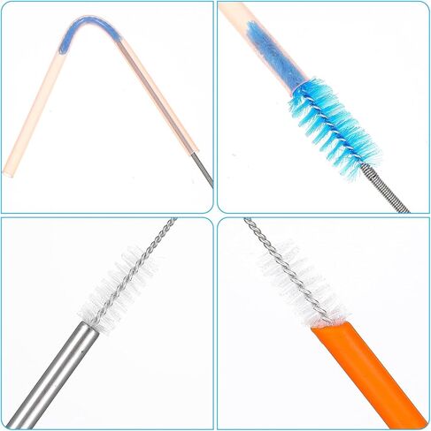 Flexible Drain Brush, 67 inch Pipe Cleaner Brush and 2PCS 8 inch Straw Cleaning Brush, Long Flexible Tube Cleaning Brush Flexible Drain Brush Tube Slim Drain Dredging Tool for Curved Pipes Slim Holes in Saudi Arabia