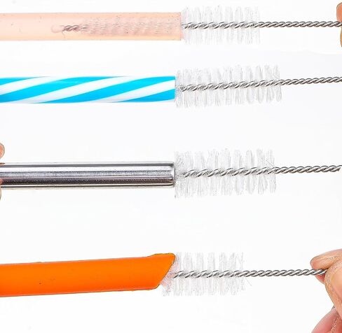 Flexible Drain Brush, 67 inch Pipe Cleaner Brush and 2PCS 8 inch Straw Cleaning Brush, Long Flexible Tube Cleaning Brush Flexible Drain Brush Tube Slim Drain Dredging Tool for Curved Pipes Slim Holes in Saudi Arabia