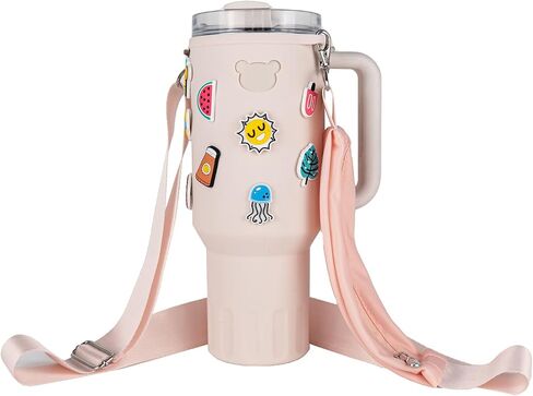 Water Bottle Silicone Sleeve for Stanley Cup 40/30 oz,Stanley Cup Accessories,Water Bottle Holder with Adjustable Strap& Handle Strap in Saudi Arabia