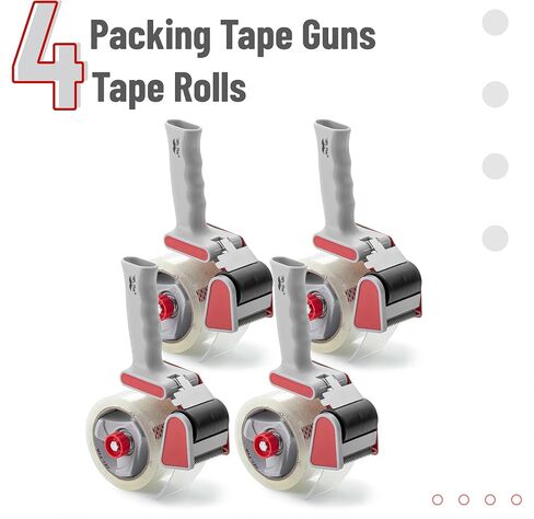 Mr. Pen- Packing Tape Dispenser Gun 2-Inch, 2 Pack with 2 Rolls Tape, Black, Heavy Duty Packing Tape with Dispenser, Packaging Tape, Clear Packing Tape, Tape Gun for Packing Boxes, Moving Tape in Saudi Arabia