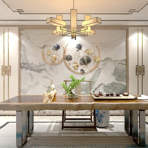 LLPCKPB 3D Ginkgo Leaf Metal Wall Art HOME Decor Decorative Metal Wall-Mounted Sculpture, Luxury Gifts for Living Room Bedroom Kitchen Decoration, 110 x 67CM/43''*26.3'' in Saudi Arabia