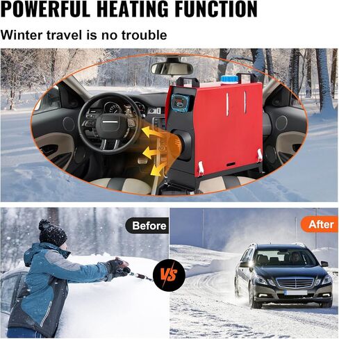 Diesel Air Heater, 12 V 5KW All in One Bunk Parking Heater, with Remote Control, LCD Thermostat Monitor, Silencer and Large Air Outlet for RV Trucks Bus and Trailer in Saudi Arabia