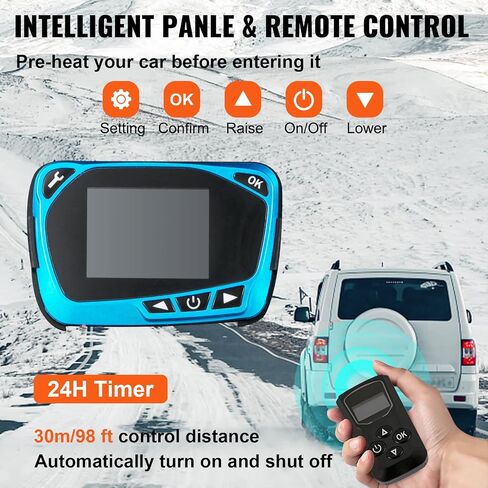 Diesel Air Heater, 12 V 5KW All in One Bunk Parking Heater, with Remote Control, LCD Thermostat Monitor, Silencer and Large Air Outlet for RV Trucks Bus and Trailer in Saudi Arabia