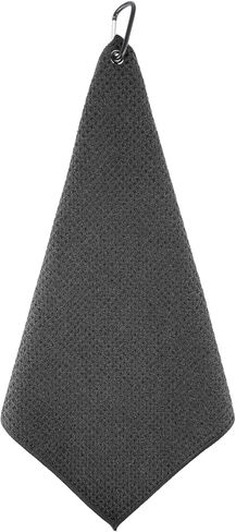 Mozeat Lens Golf Towel with Clip Black Absorbent Microfiber Waffle Pattern Golf Towel for Golf Bags for Men Women in Saudi Arabia