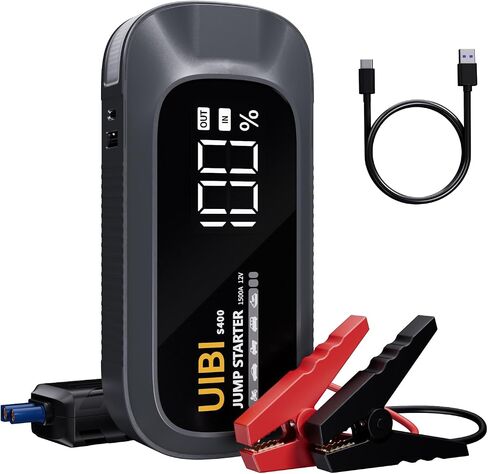 S600 Jump Starter، بطارية السيارة 5000 أمبير، صندوق القفز ببطارية ليثيوم 12 فولت (جميع الغاز/10.0 لتر ديزل) كابلات قافزة مع حزمة بطارية، بنك طاقة مع شحن سريع 65 وات، شاشة LCD، ضوء LED in Saudi Arabia
