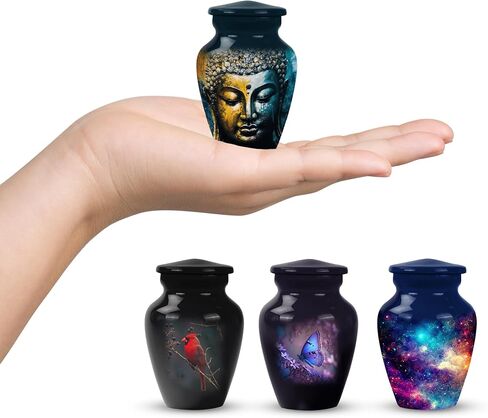 JAGASY Gautam Buddha Urns for Human Ashes Adult Female Mom - Cremation Urns for Human Ashes - Mini Urns for Ashes - Mini Urn - Small Urn for Ashes Keepsake - Cremation Urn (Size - 3inch, 1Pcs) in Saudi Arabia