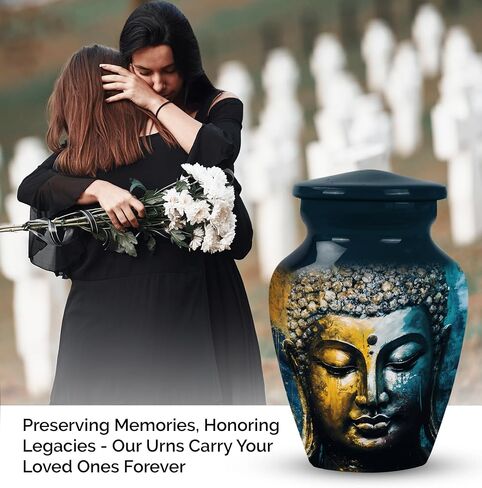 JAGASY Gautam Buddha Urns for Human Ashes Adult Female Mom - Cremation Urns for Human Ashes - Mini Urns for Ashes - Mini Urn - Small Urn for Ashes Keepsake - Cremation Urn (Size - 3inch, 1Pcs) in Saudi Arabia
