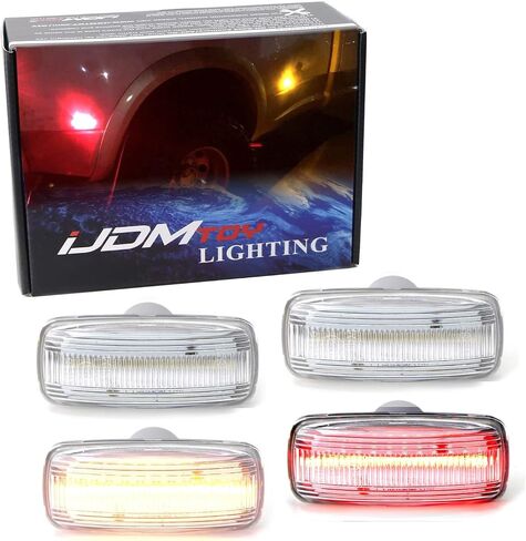 iJDMTOY Clear Lens Amber/Red Full LED Trunk Bed Marker Lights Set Compatible with 2010-18 Dodge RAM 2500HD 3500HD Truck Double Wheel Side Fenders, Powered by Total 48 LED in Saudi Arabia