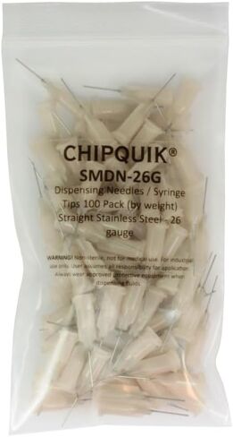 CHIP QUIK SMDN Dispensing Needles/Syringe Tips Straight Stainless Steel (0.5") - 12 to 27 Gauge (100, 23 Gauge) in Saudi Arabia