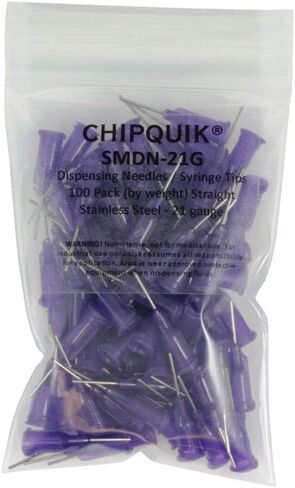 CHIP QUIK SMDN Dispensing Needles/Syringe Tips Straight Stainless Steel (0.5") - 12 to 27 Gauge (100, 23 Gauge) in Saudi Arabia