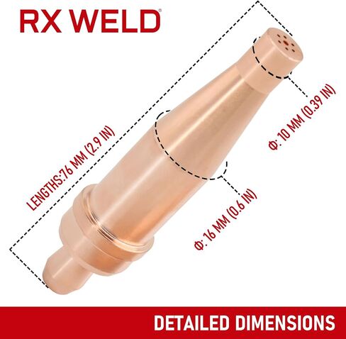 أطراف شعلة قطع الأسيتيلين 1-1-101 من RX WELD، شعلة شديدة التحمل على شكل حرف V - عبوة من قطعتين in Kuwait
