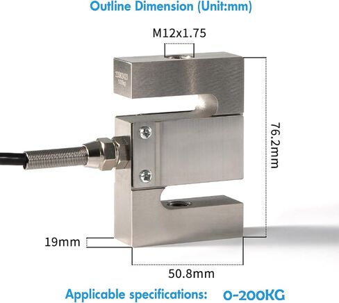 S Type Load Cell Weighing Sensor with Indicator Display,Test Tension and Compression Force Weight Pressure Sensor for Scale (0-200KG) in Kuwait