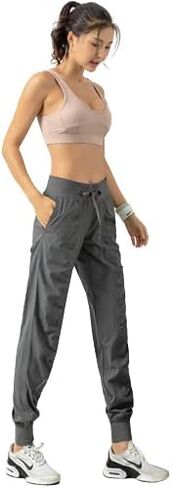 Simply B Fabric Drawstring Running Sport Joggers Women Quick Dry Athletic Gym Fitness Sweatpants with Two Side Pockets in Saudi Arabia