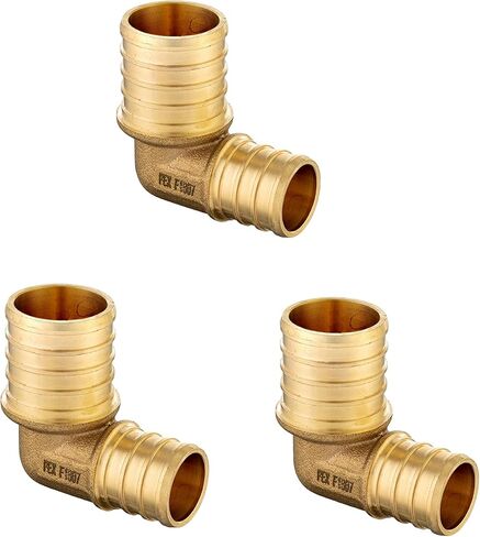 5 قطع من تركيبات EFIELD Barb Crimp Pex النحاسية مقاس 1 بوصة × 1 بوصة كوع لأنابيب Pex، ASTM F1807 in Saudi Arabia