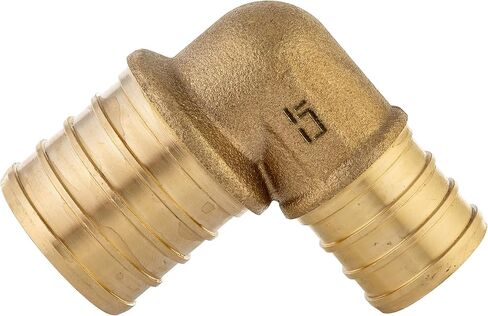 5 قطع من تركيبات EFIELD Barb Crimp Pex النحاسية مقاس 1 بوصة × 1 بوصة كوع لأنابيب Pex، ASTM F1807 in Saudi Arabia