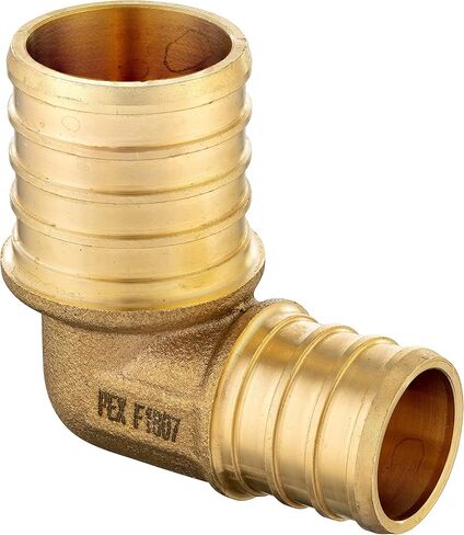 5 قطع من تركيبات EFIELD Barb Crimp Pex النحاسية مقاس 1 بوصة × 1 بوصة كوع لأنابيب Pex، ASTM F1807 in Saudi Arabia