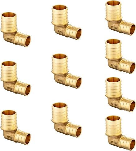 5 قطع من تركيبات EFIELD Barb Crimp Pex النحاسية مقاس 1 بوصة × 1 بوصة كوع لأنابيب Pex، ASTM F1807 in Saudi Arabia
