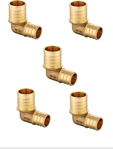 5 قطع من تركيبات EFIELD Barb Crimp Pex النحاسية مقاس 1 بوصة × 1 بوصة كوع لأنابيب Pex، ASTM F1807 in Saudi Arabia