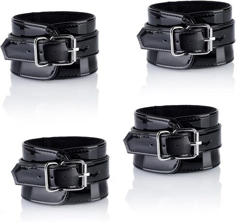 Black Wrist Cuffs Ankle Cuffs Leather Gentle Faux Fur in Saudi Arabia