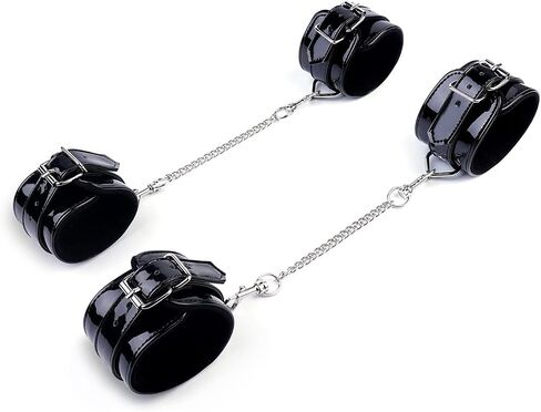 Black Wrist Cuffs Ankle Cuffs Leather Gentle Faux Fur in Saudi Arabia