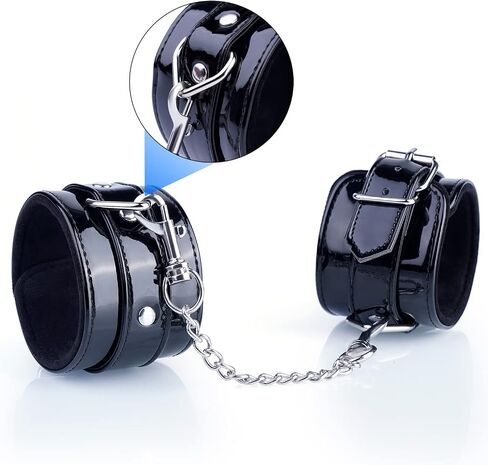 Black Wrist Cuffs Ankle Cuffs Leather Gentle Faux Fur in Saudi Arabia