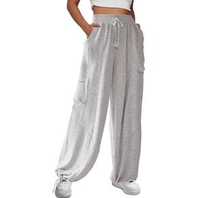 SDEER Women's Plus Size Sweatpants with Pockets Straight Bound Feet Jogger Pants Drawstring Sports Gym Casual Pants