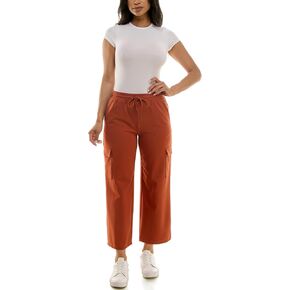 Zac & Rachel Women's Brushed Dty Wide Leg Jogger with Cargo Pocket Detail