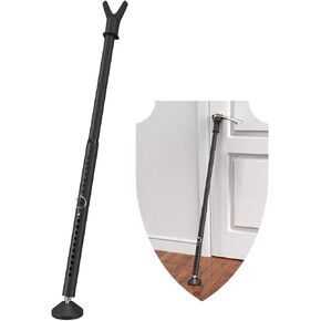 Door Stoppers Security Bar, 3-in-1 Apartment Patio Sliding Door Security Bar from Inside, Adjustable Front Door & Window Barricade Security Stick for Home Safety, Door Jammer Lock Protector, Black