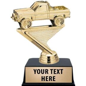 Crown Awards Truck Trophies with Custom Engraving, 5.5" Personalized 4x4 Truck Driver Trophy On Black Base Prime