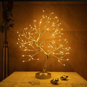 Tabletop Tree Light 108 LED Timer Function with Adjustable Twinkle Branches Bonsai Tree Lights 8 Lighting Modes Golden Branch for Room Home Bedroom Party Decor（Warm White）