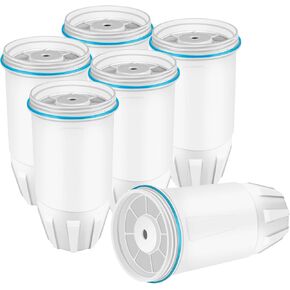 Water Filters Replacement for Zero Pitchers and Dispensers, Multi-Stage Filter System Reduce Lead,0 TDS, 6 pack