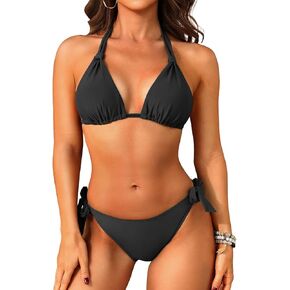 Women Halter Bikini Set - Two Piece Triangle Swimsuit Tie Bathing Suit 2025 Cute Swimwear