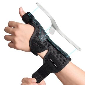 Thumb Brace Spica Splint for Right & Left Hand, De Quervain's Tenosynovitis Splint, Breathable Wrist & Thumb Stabilizer, for Trigger Thumb, Arthritis, Tendonitis, Men and Women -Black (S/M)