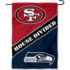 WinCraft House Divided 49ers and Seahawks Double Sided Garden Flag