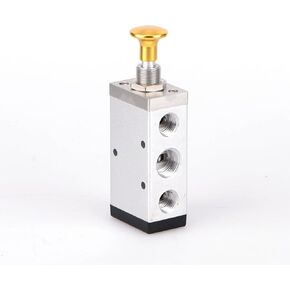 5-Way 2-Position Air Hand Solenoid Valve - 3/8NPT - Manual Control - Spring Loaded - Ideal for Air Release, Pipe Flow Control, Needle Valve, and Switch