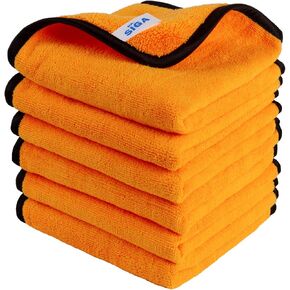 MR.SIGA Professional Premium Microfiber Towels for Cars, Dual-Sided Car Washing and Detailing Towels, Gold, 15.7 x 23.6 inch, 12 Pack