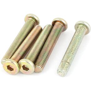 uxcell M8x50mm Full Thread Hex Socket Head Cap Screws Bolts Bronze Tone 5 Pcs