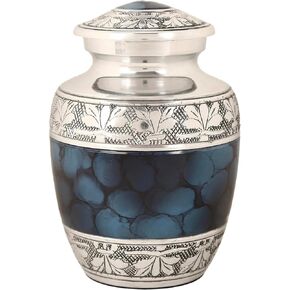 Urns for Human Ashes Adult Female, Burial Urns, Decorative Urns, Funeral Urns, Cremation Urns for Women and Men - Blue, Blue Human ash urn, Large