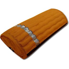 Ereada Infrared Amethyst Mini Pillow Bolster 16" L x 7.5" W x 3"H - Non-Electric Naturally Releases FIR Rays & Negative Ions Using Body Warmth - High-End Artificial Soft Animal-Free Brown Suede