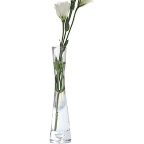 1pcs Transparent Glass Single Stem Bud Vase Hand-Made Blown Decorative Floral Vase for Home and Office Decor Centerpiece