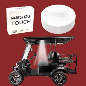Universal Golf Cart Roof Stick On Anywhere One Touch LED Light fits Club Car, Onward, Precedent, EZGO, Yamaha, and Garia carts, AAA Battery Powered Puck designed for golf cart use, Great Golf Gifts